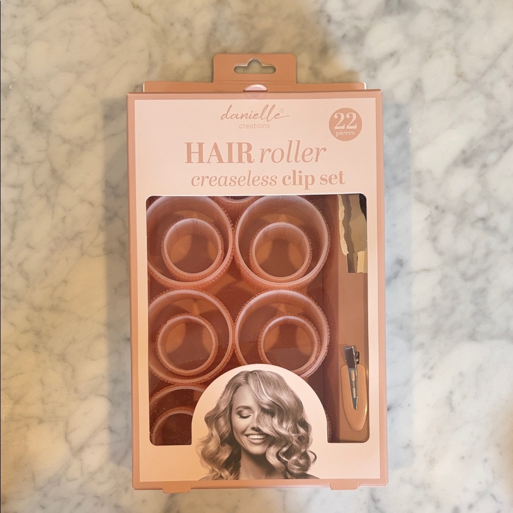 Danielle Creations Pink Creaseless Hair Roller and Clip Set